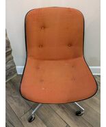 Vintage Steelcase rolling office desk chair harvest Orange 451 MCM 1970s... - $2,112.04 MXN