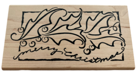 DeNami Rubber Stamp Holly Merry Christmas Card Making Words Holiday Greenery - £5.47 GBP