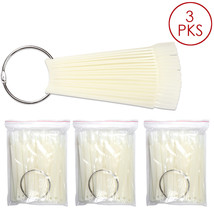 150Pcs Natural Fan False Nail Tips Display With Metal Ring Holder And Screw - £17.57 GBP