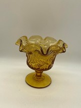 Vintage Amber Glass Bowl Compote  - £12.66 GBP