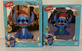 New Gemmy Disney Stitch Christmas Airblown Inflatable 2023 Lot Of 2 3.2 &amp; 4.5 FT - £108.55 GBP
