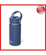 Navy Blue 14oz Kids Water Bottle with Spill-Proof Straw - Perfect for Sc... - $537.71 MXN