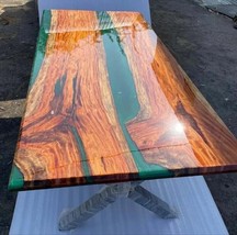 Enchanting Green Epoxy Resin Dining Table Handcrafted Beauty for Your Home Decor - £200.44 GBP+