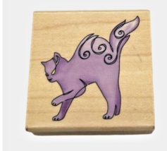 Inkadinkado Halloween Kitty Cat 99734 Whimsical Craft Wood Mounted Rubber Stamp - £5.30 GBP