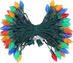 Christmas String Lights Outdoor C7 LED Bulbs 33.3ft 50 LED Multi Color String Li - £42.26 GBP