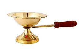 Brass Handmade Puja Dhoop/Puja Aarti, Incense Burner,Loban Burner  Size 6.2 Inch - £13.92 GBP
