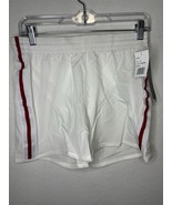 Daisy Fuentes Women’s White Stretch Waist Red Stripe Athletic Shorts Siz... - £15.96 GBP