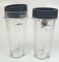 2 16 oz Ninja Single Serve Blender Cups with Blender Lid Blade - $29.95