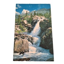 Postcard Alberta Falls below Bear Lake in Rocky Mountain National Park Chrome - £5.47 GBP