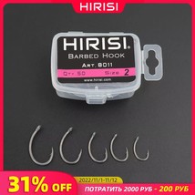 Hirisi 50pcs Coating High  Stainless Steel Barbed hooks Carp Fishing Hooks Pack  - £37.37 GBP