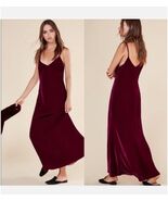 Reformation Chemise Velvet Dress Burgundy Slip Maxi Formal Cocktail M - $109.65 CAD