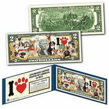 I Love Dogs Genuine Legal Tender Official U.S. $2 Bill - Dogs Puppies - £10.99 GBP