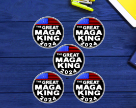 MAGA KING  ( X 5) Donald Trump Joe Biden Sticker Decal 2&quot; Ultra America Vinyl - £3.94 GBP