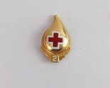 Vintage American Red Cross 2 Blood Droplet Donor Lapel Hat Pin - $8.25