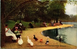 Feeding Ducks Garfield Park Chicago Illinois IL UNP 1910s DB Postcard - £6.84 GBP