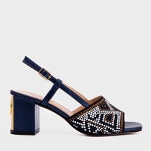 The Nampula Navy Blue Leather Women Slingback Sandal image 8