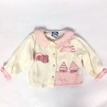 Carriage Boutique Baby Girl Sweater Embroidered Pink Plaid Knit Vintage ... - £15.63 GBP