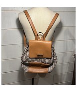 Tommy Hilfiger brown tan backpack logo purse drawstring closure good con... - $22.15 CAD
