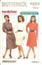 Butterick 6663 Misses &amp; Petite Wrap Dress Family Circle Very Easy 12,14,16 UNCUT - $8.47