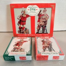1994 Limited Edt Coca Cola Holidays Santa Nostalgia Playing Cards Two Decks Tin - £10.98 GBP