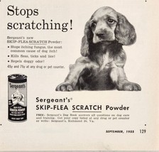 1955 Print Ad Sergeant&#39;s Flea Scratch Powder Cocker Spaniel Puppy Richmond,VA - £9.64 GBP