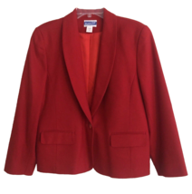 VTG Pendleton Wool Red One Button Blazer Size 14P Shawl Collar Jacket USA Made - £26.09 GBP