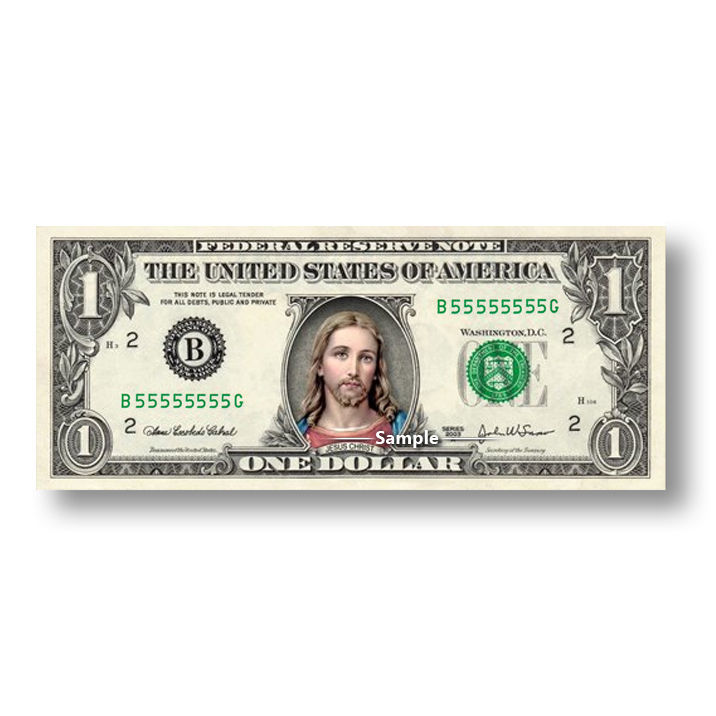 JESUS on a REAL Dollar Bill Memorabilia Bank and 50 similar items