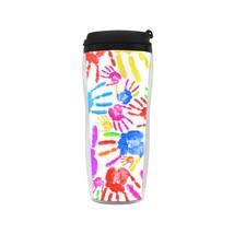 Colorful Hands Reusable Coffee Cup (11 Oz) Perfect Gift to Kindergarten Teacher - £15.18 GBP