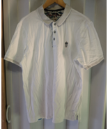 Robert Graham Polo Shirt Men&#39;s XL White 100% Cotton Short Sleeve Skull - $374.46 MXN