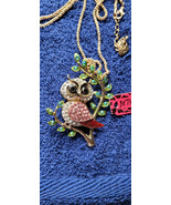 New Betsey Johnson Necklace Owl Multicolor Rhinestone Woodland Collectib... - £11.72 GBP