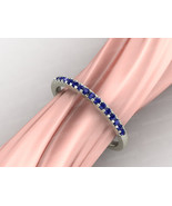 Sapphire Women Band Sterling Silver Ring Gift For Women Black Stone Dain... - €50,92 EUR