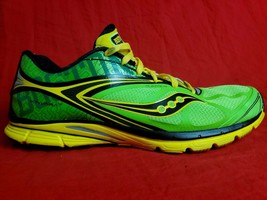 Saucony Kinvara 4 Men 14 BOSTON Kinvara 4 Green Yellow Sneaker Running Shoe - £106.83 GBP