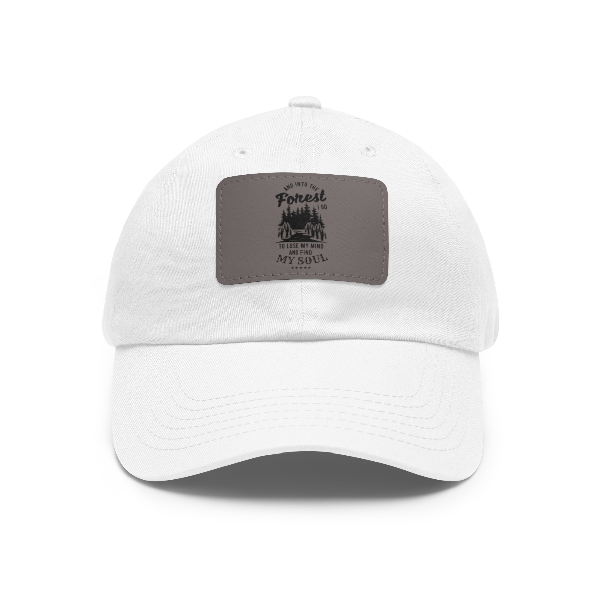 Primary image for Embroidered Dad Hat with Faux Leather Patch, Personalized Hat with Nature-Inspir