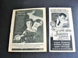 Ransom!-1956 film and Johnny Dark 1954 film -Two Pages Movie Ad. - £6.53 GBP