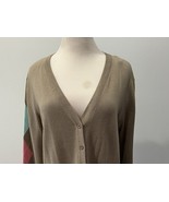 Daily Sports Cardigan sweater Womens Large Khaki/Turquoise Argyle Patter... - $526.87 MXN