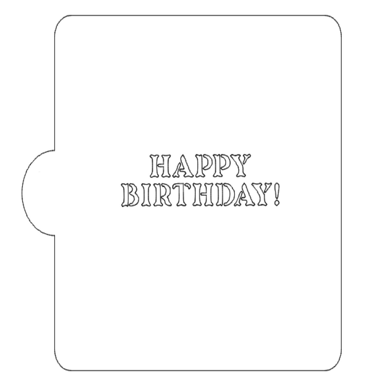 Happy Birthday Block Font Stencil for Cookies or Cakes USA Made LS9082 - $3.99
