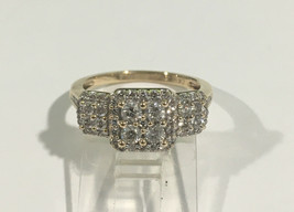 10k Yellow Gold Diamond Cluster Engagement Ring 1.50ct - £471.62 GBP