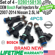 NEW OEM Bosch x4 Fuel Injectors for 2007-14 Nissan &amp; Renault 2.5L I4 #0280158130 - £193.21 GBP