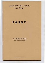 Faust Metropolitan Opera Libretto Charles Gounod - $17.82