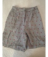 Vintage 90s Preston & York Sport Striped Shorts Chili Peppers Size 12 - $14.00