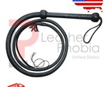 Leather Handmade Costume Bullwhip 4 Feet Long 12 Plaits Black Indiana Jones - $24.99
