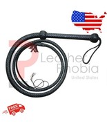 Leather Handmade Costume Bullwhip 4 Feet Long 12 Plaits Black Indiana Jones - $24.99