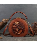 2022 New Rabbit Embossed Handbag Genuine Leather Retro Women Bag Versati... - £96.30 GBP