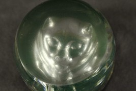 VINTAGE Art Glass Animal PAPERWEIGHT Early 3D Sculptural CAT HEAD Design - £15.00 GBP