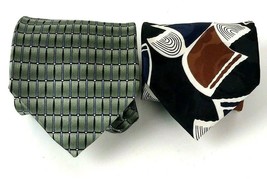 Neck tie lot of 2 Daniel Craig Zylos George Machado 100% Silk Mod geometric - £11.58 GBP