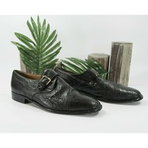 Moreschi Monk Strap Black Leather Oxford Loafer Shoes Size 14 - $96.76