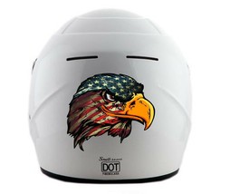 Motorcycle helmet sticker / decal eagle american flag - £4.73 GBP