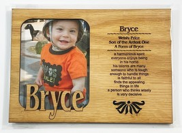 BRYCE Personalized Name Profile Laser Engraved Wood Picture Frame Magnet - £10.88 GBP