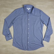 Mizzen + Main Shirt Mens XL Trim Fit Blue Check Performance Stretch Butt... - $37.61