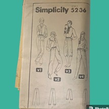 Simplicity 5236 Top Bottom Pattern Miss 10 1981 Uncut No Envelope Jodnpurs - $9.87